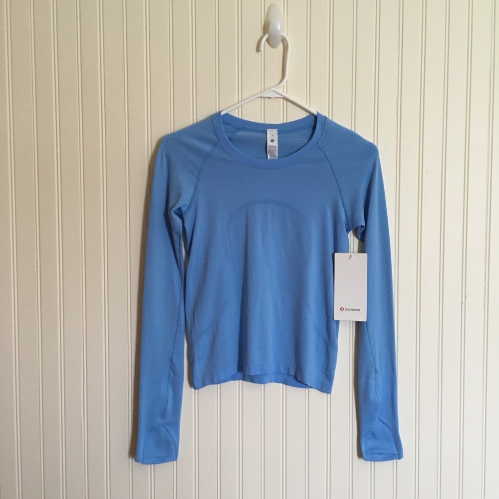 Lululemon Swiftly Tech Long Sleeve 2.0 * Race top Aero Blue size 4 NWT